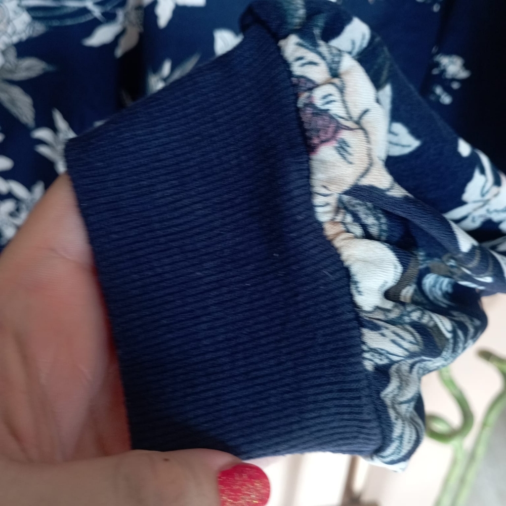 🧿🧿🧿 Shein Navy Floral Jersey Sweatshirt - Picture 13 of 15